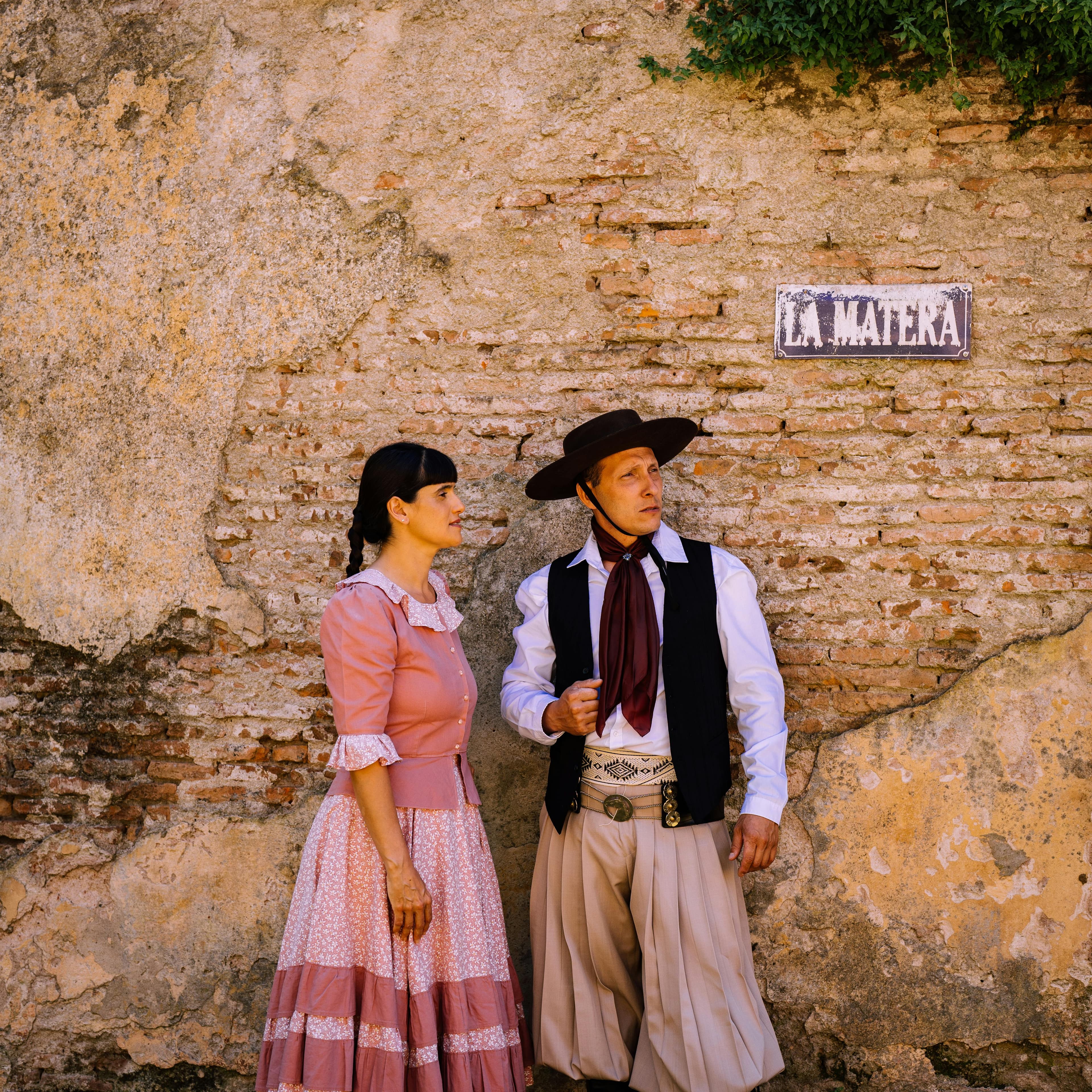 Couple in traditional Gaucho attire in Chascomús, Argentina.